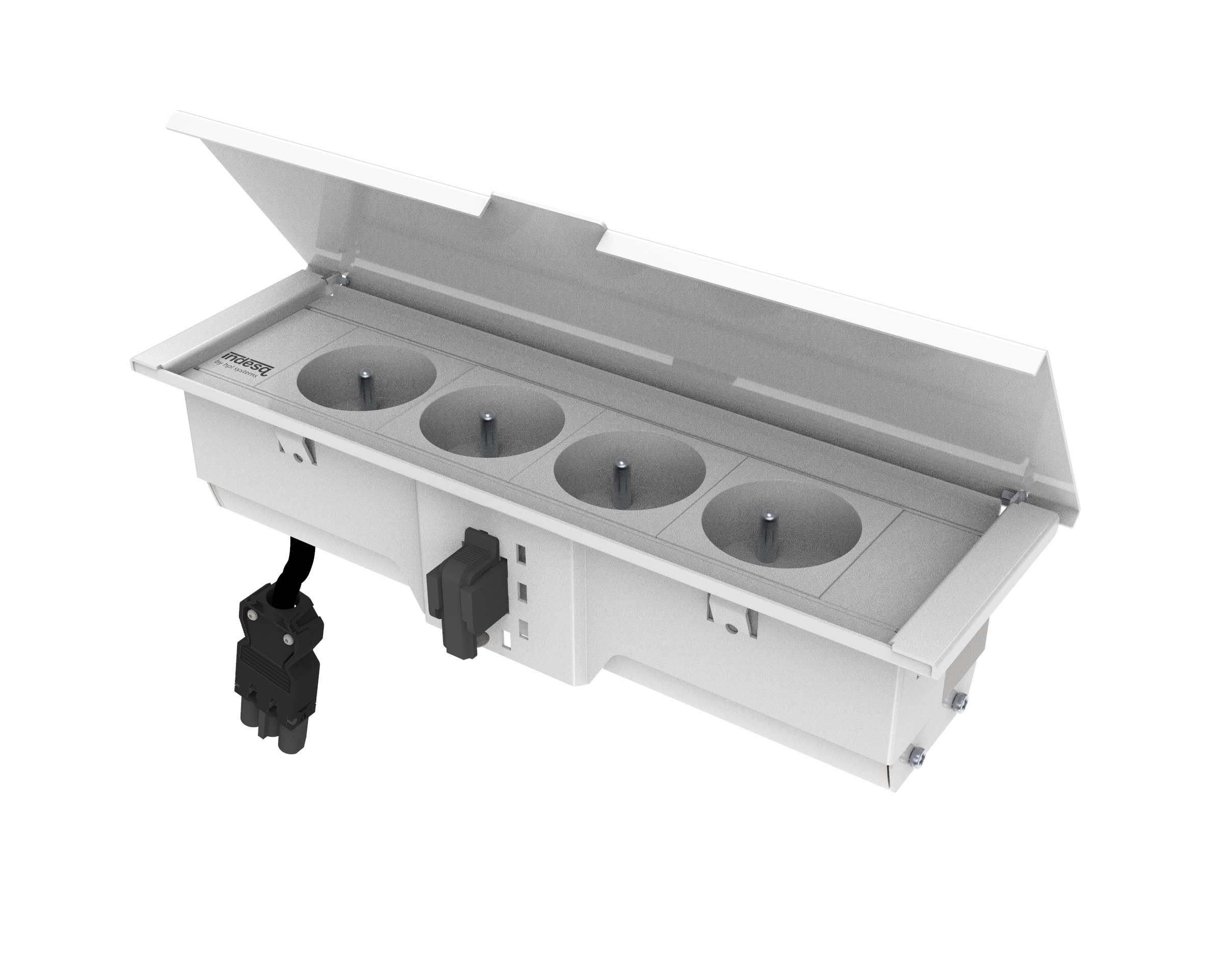 Indesq Hertz+ bloc encastrable – 4x prises – blanc