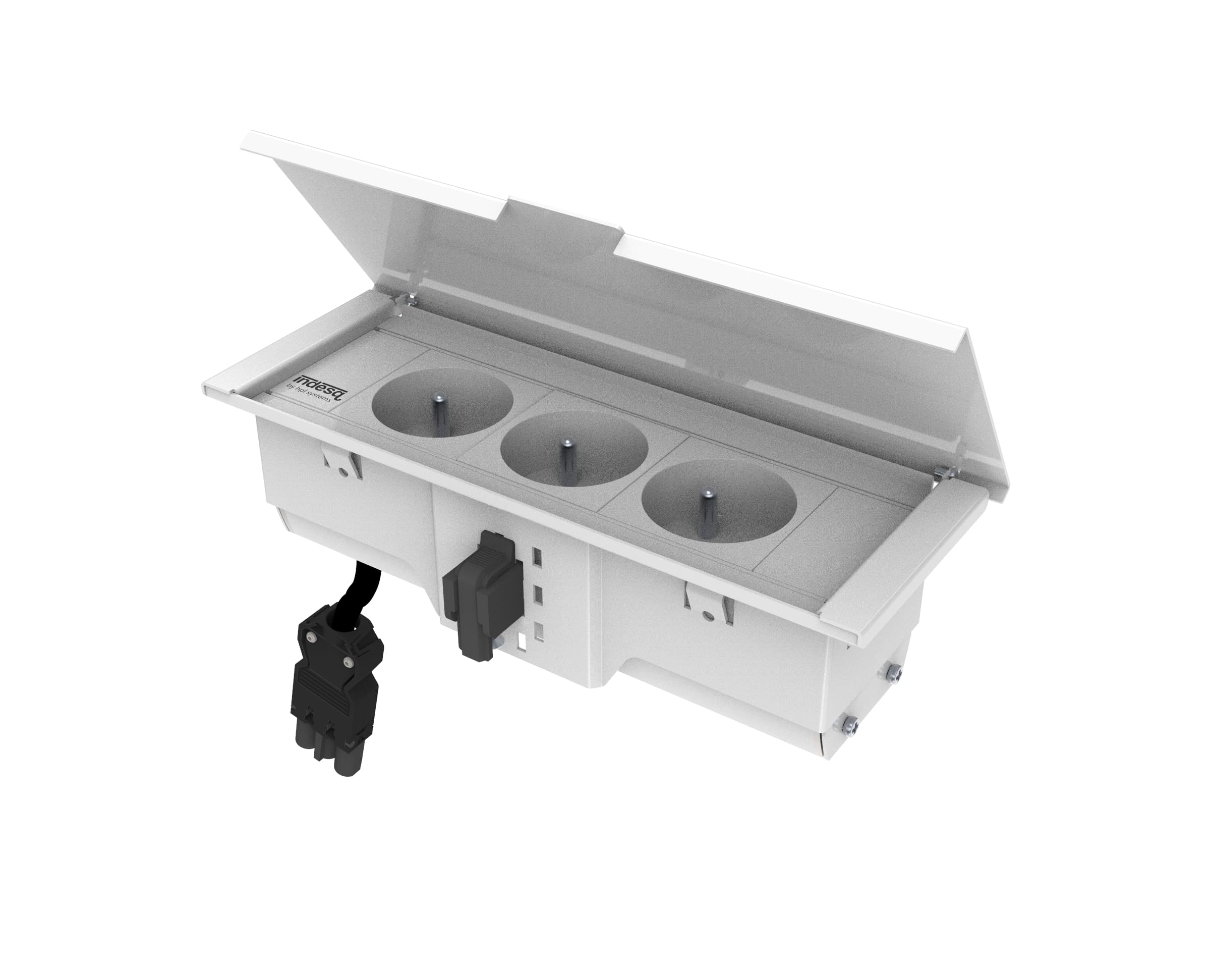 Indesq Hertz+ bloc encastrable – 3x prises – blanc