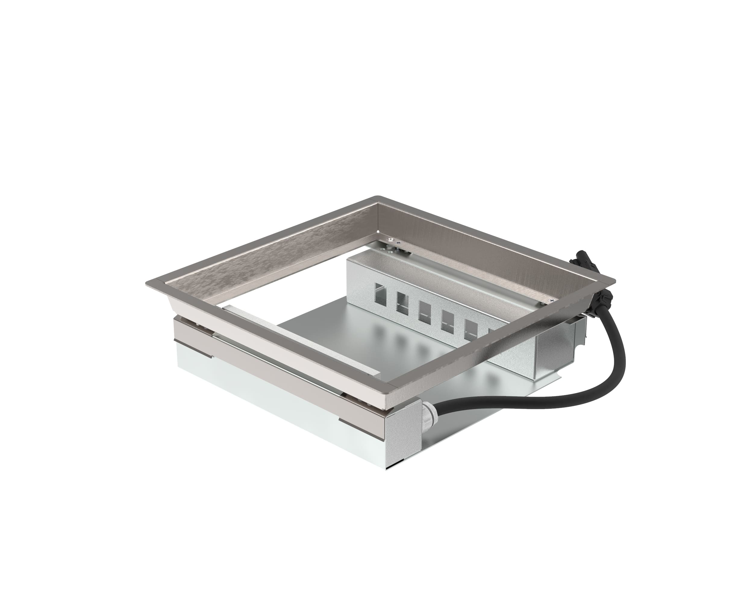 HPL vloerdoos Basic 62mm 4x WCD-PA + 6xData-uitsp. RVS T25 IP54 deksel