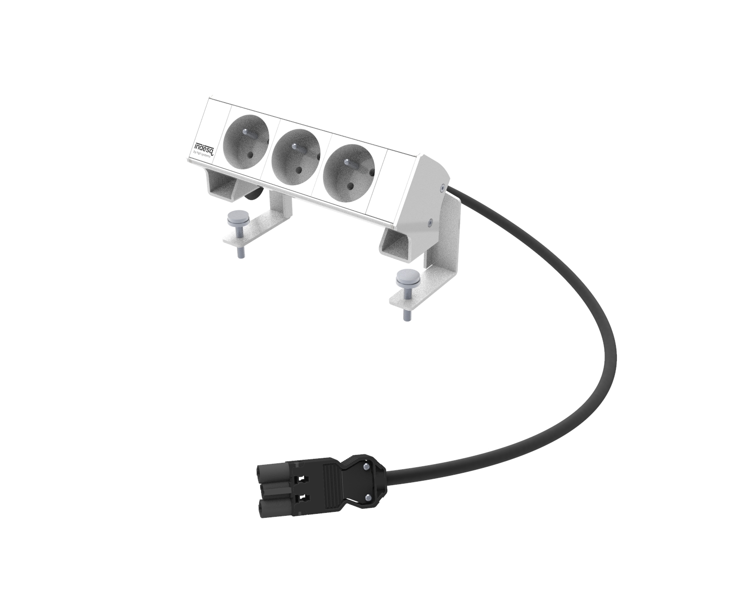 Indesq Ampère bloc en saillie – 3x prises – blanc