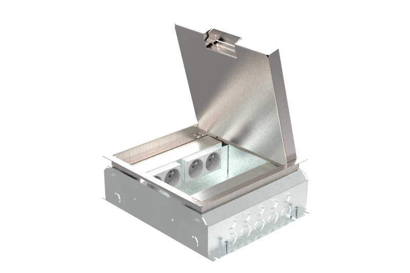 Boîte de sol 80 mm avec couvercle T25 inox | HPL Systems