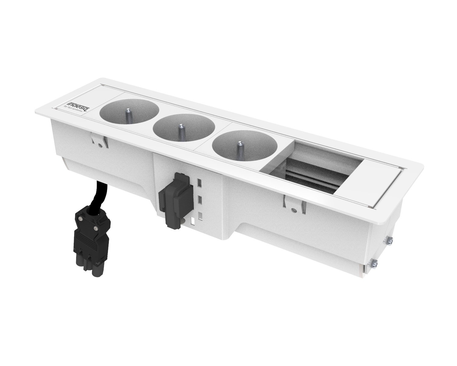 Indesq Hertz bloc encastrable – 3x prises + 1 emplacement libre – blan