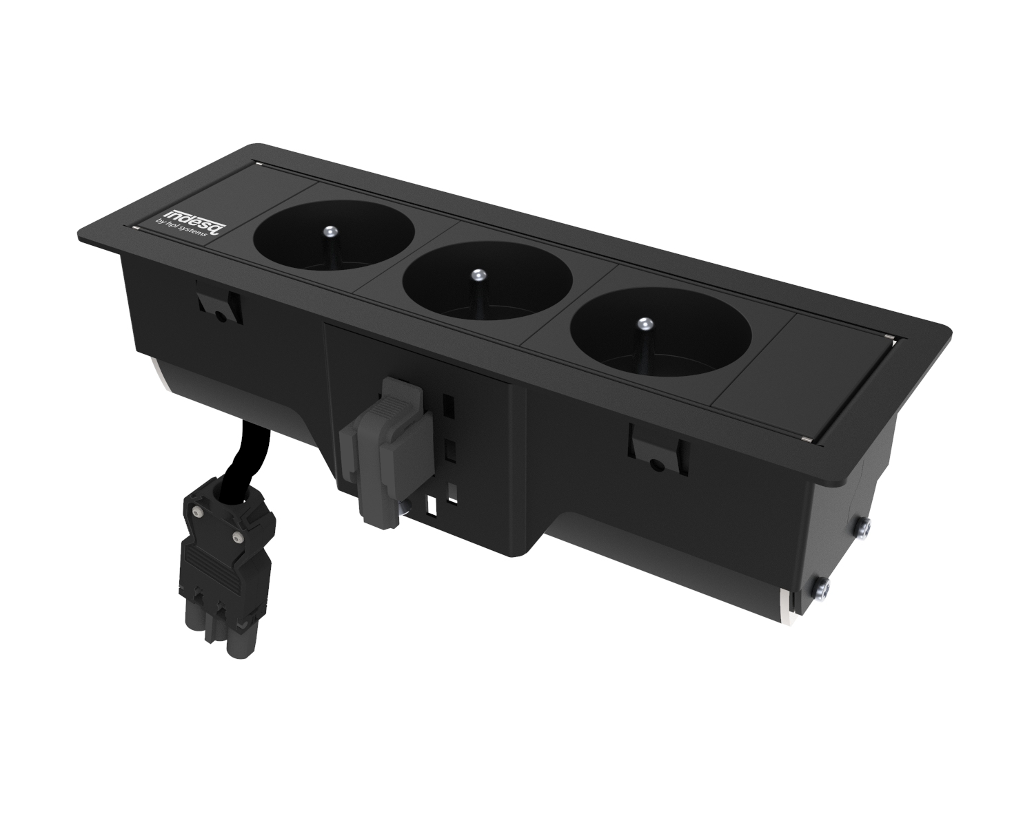 Indesq Hertz bloc encastrable – 3x prises – noir