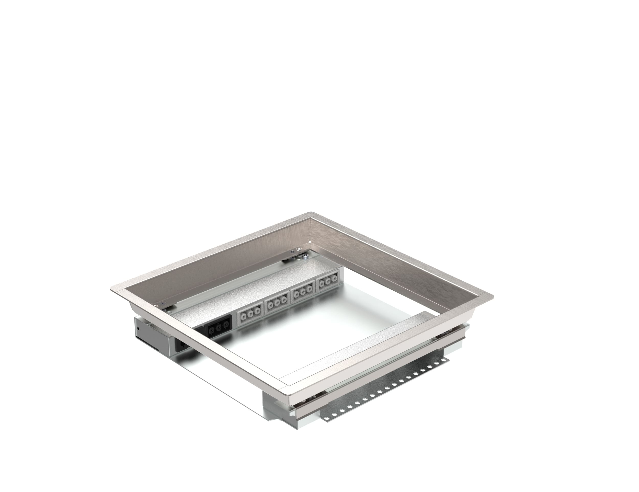 HPL vloerdoos Basic 40mm Cat7 4xGST+6xData-uitsp. - RVS T25IP54 deksel