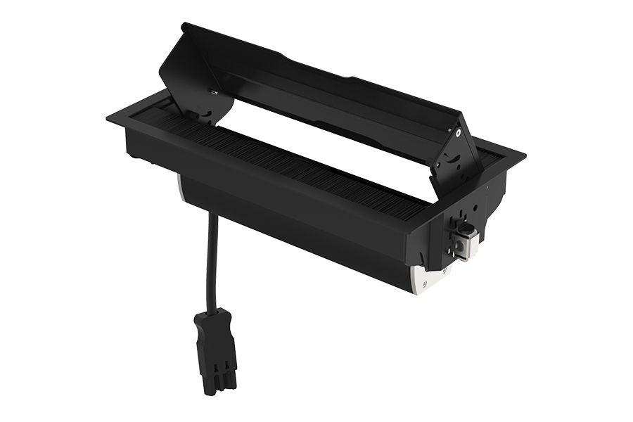 Indesq Tesla inbouw stekkerdoos - 2x WCD + 2x M45 leeg - zwart