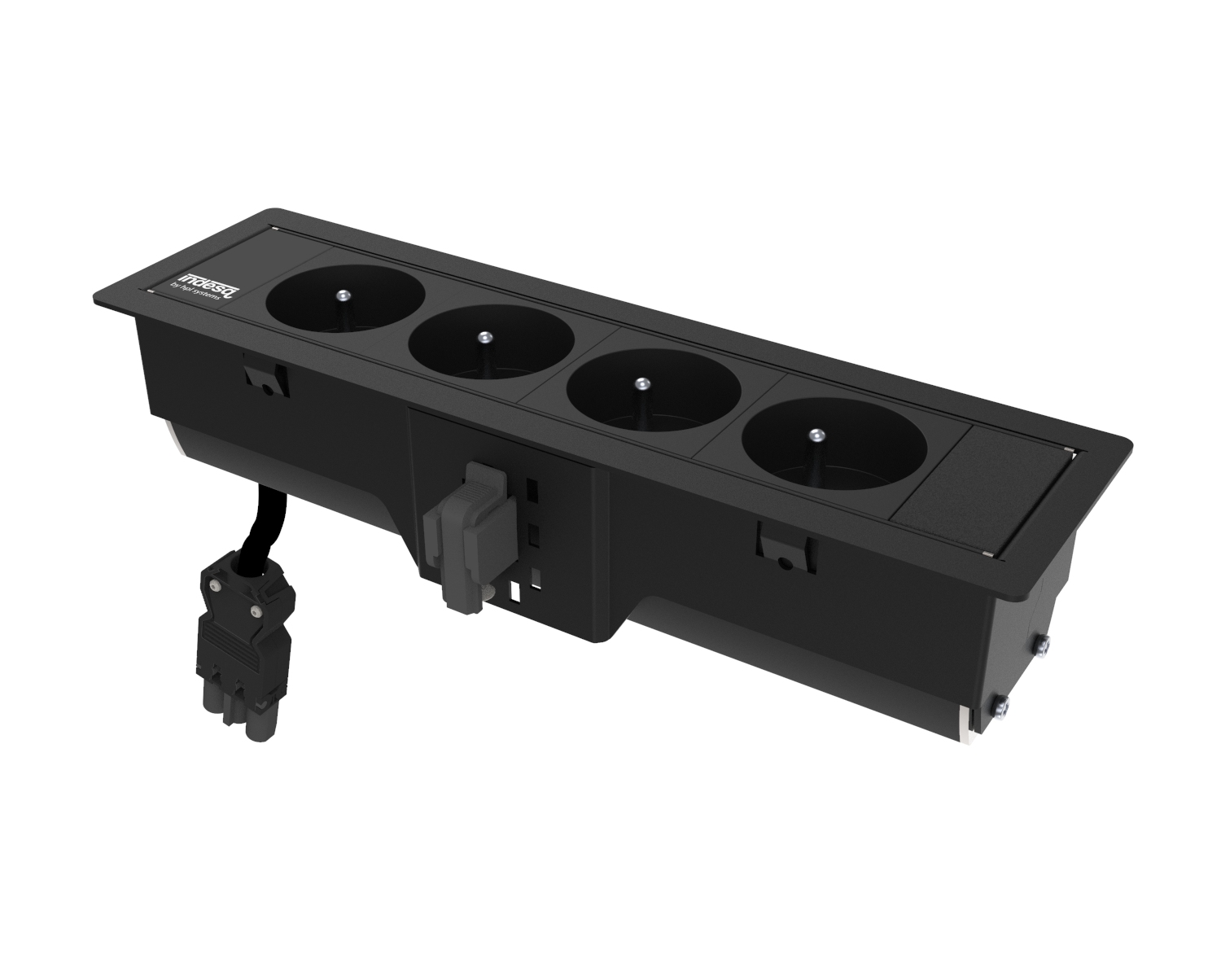 Indesq Hertz prise encastrée – 4x prises – noir