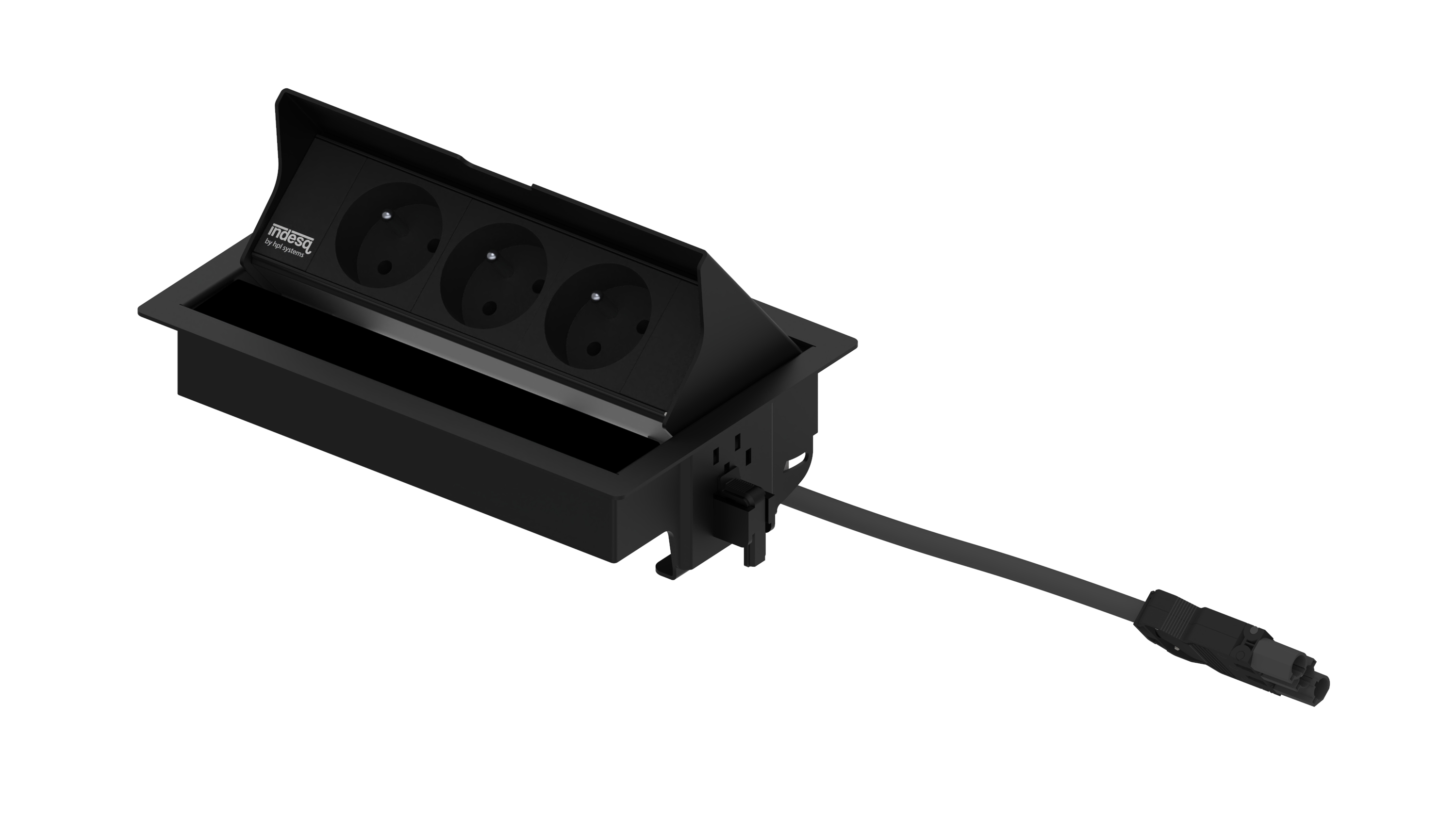 Indesq Joule bloc encastrable – 3x prises – noir