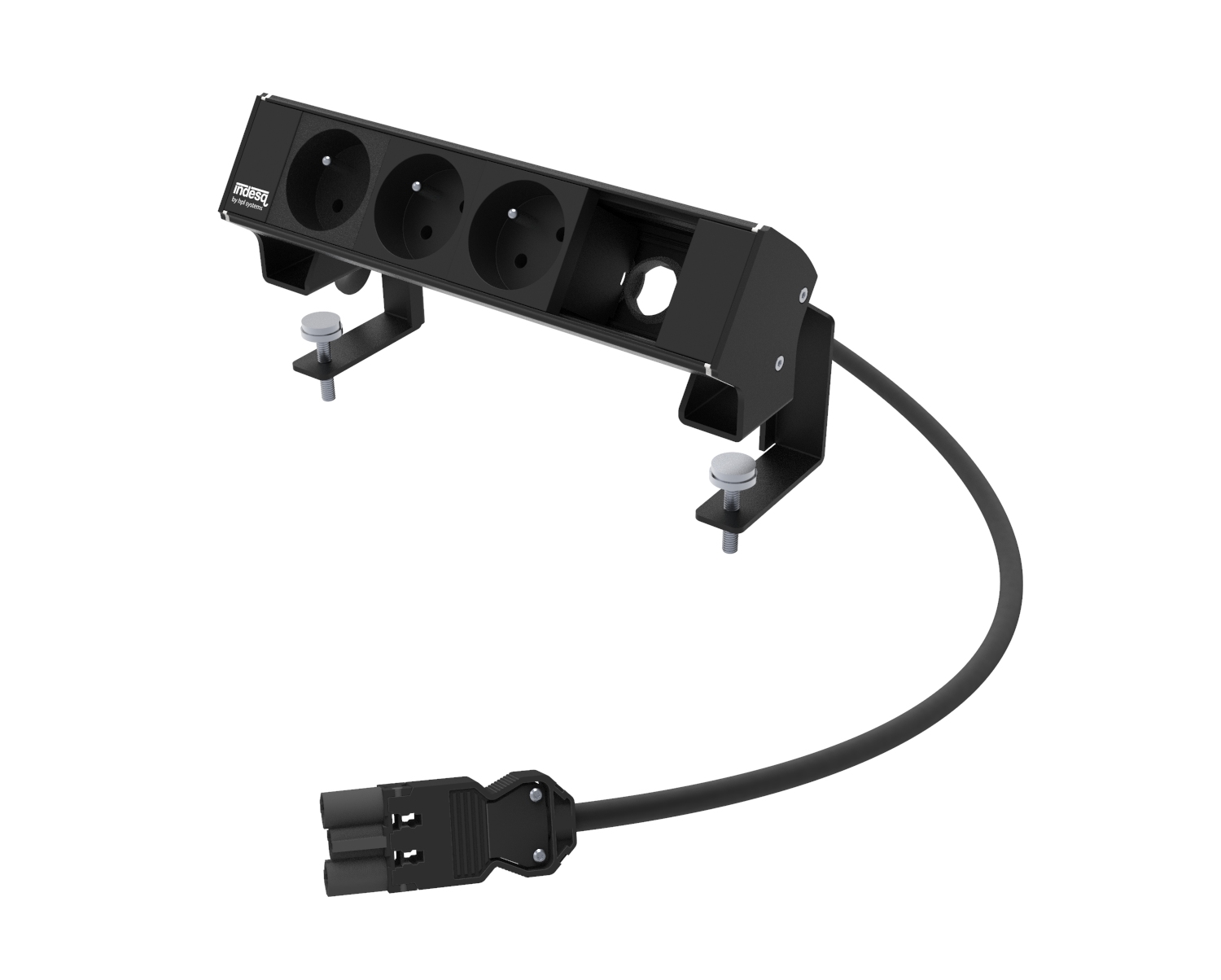 Indesq Ampère bloc en saillie – 3x prises + 1x M45 libre – noir