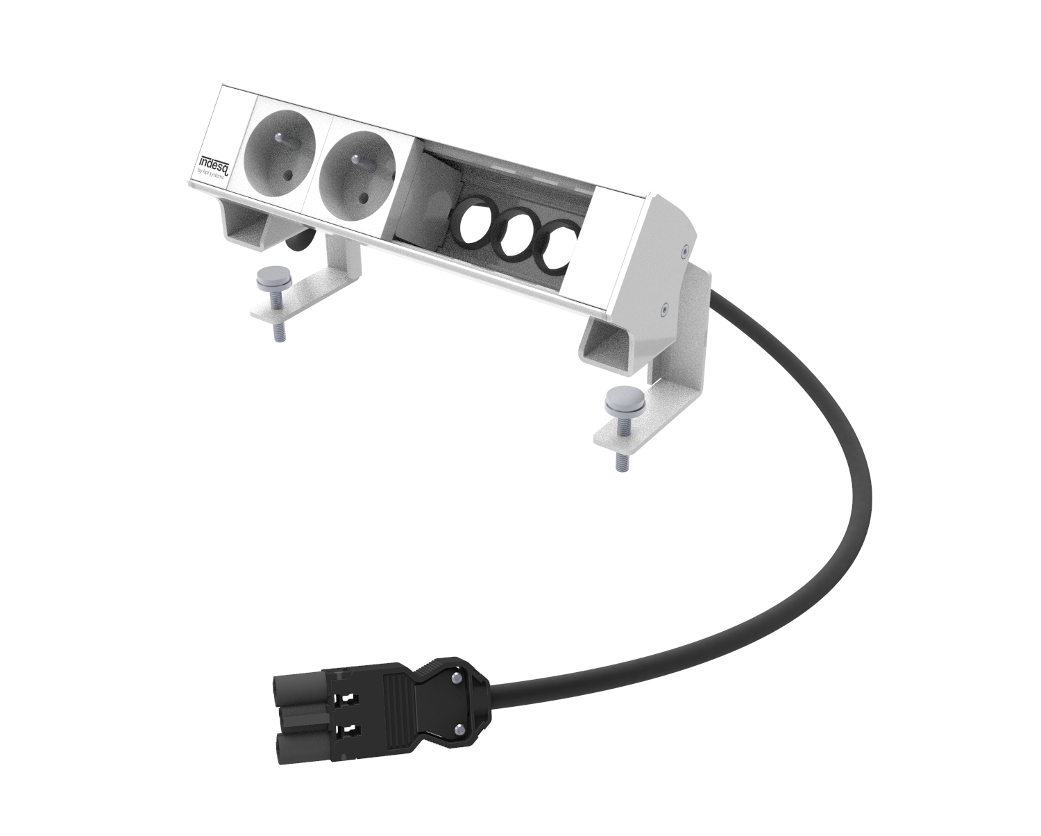 Indesq Ampère bloc en saillie – 2x prises + 2x M45 libres – blanc