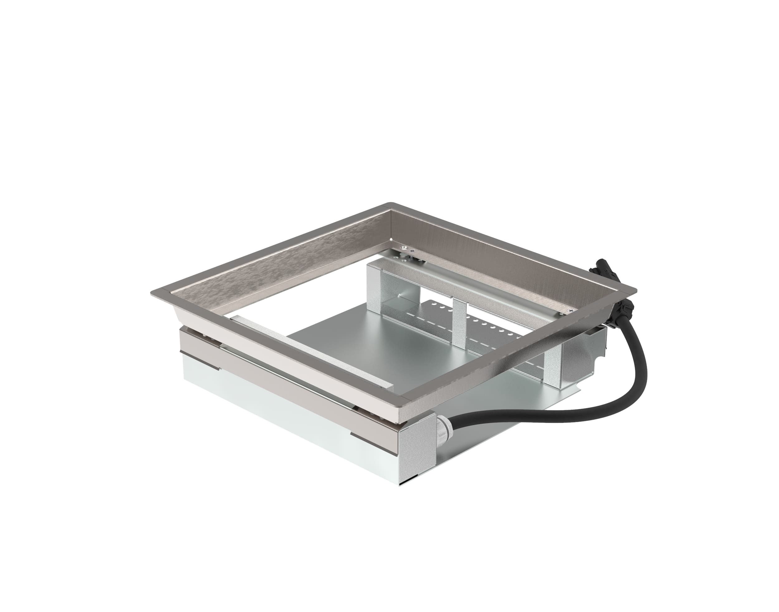 HPL vloerdoos Basic 62mm 4x WCD-PA + 4x M45 leeg RVS T25 IP54 deksel