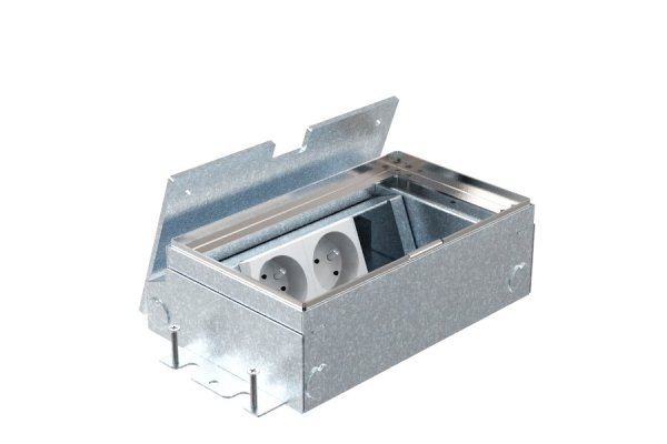 HPL Smartbox+ instort 65mm vloercontactdoos 3-voudig 2x WCD penaarde + 1x M45 - X7-25 deksel